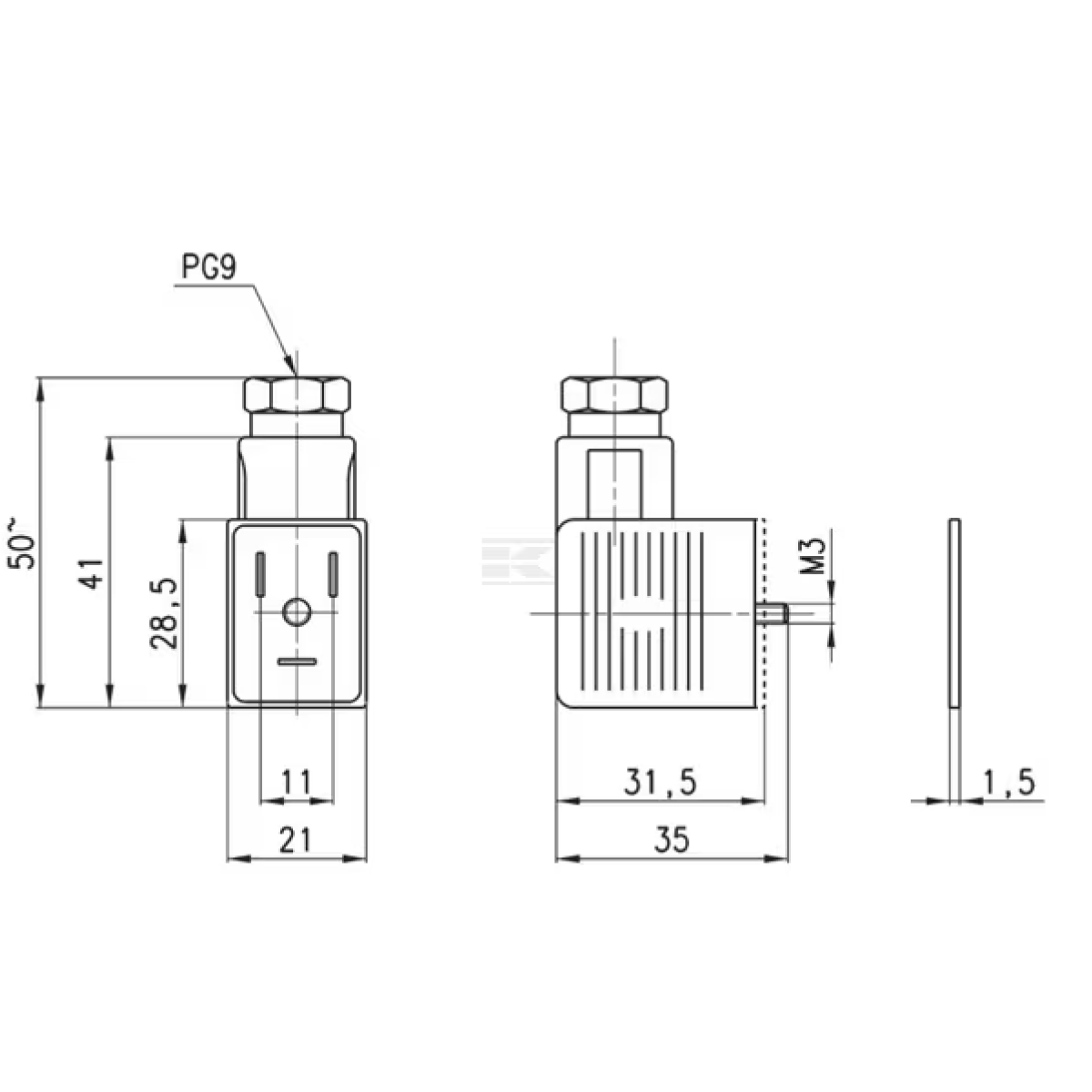 GK/122703 Konektor Camozzi  230V - 3 kol. samica