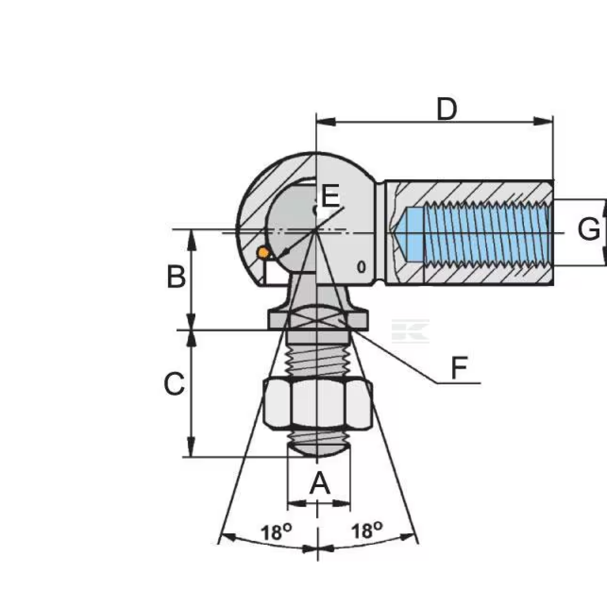 GK/CA98520 Guľový kĺb M8-M8