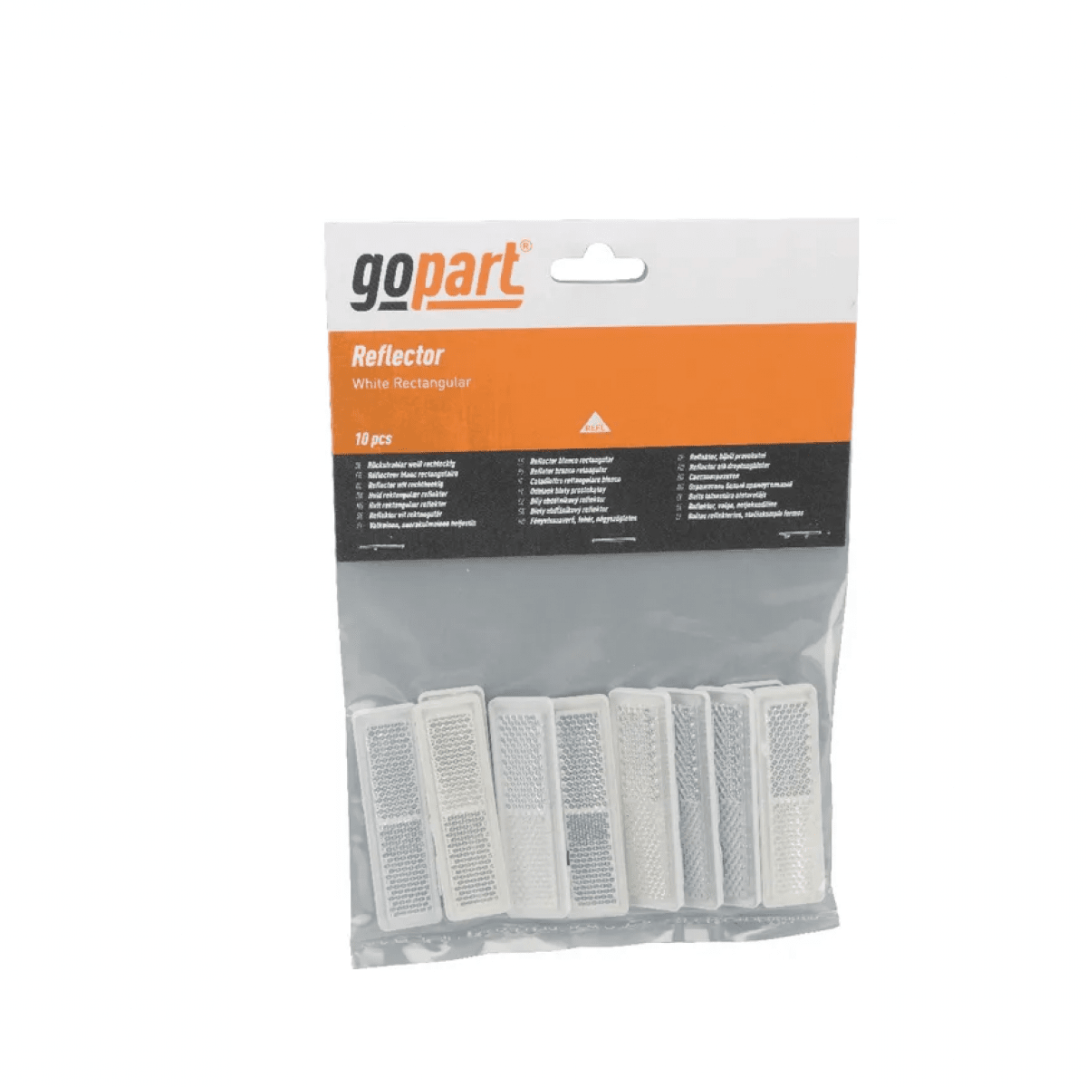 GK/LA75007 Odrazky, biely, pravouhlý