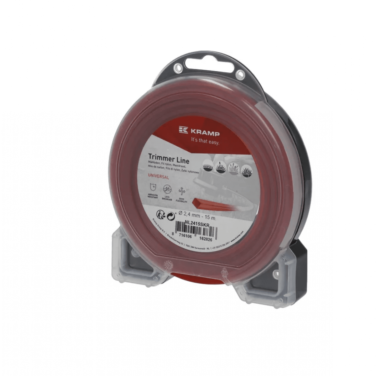 GK/NL2415SKR Vyžínacie lanko Kramp O 2,4 mm, 15 m, štvorhranné,