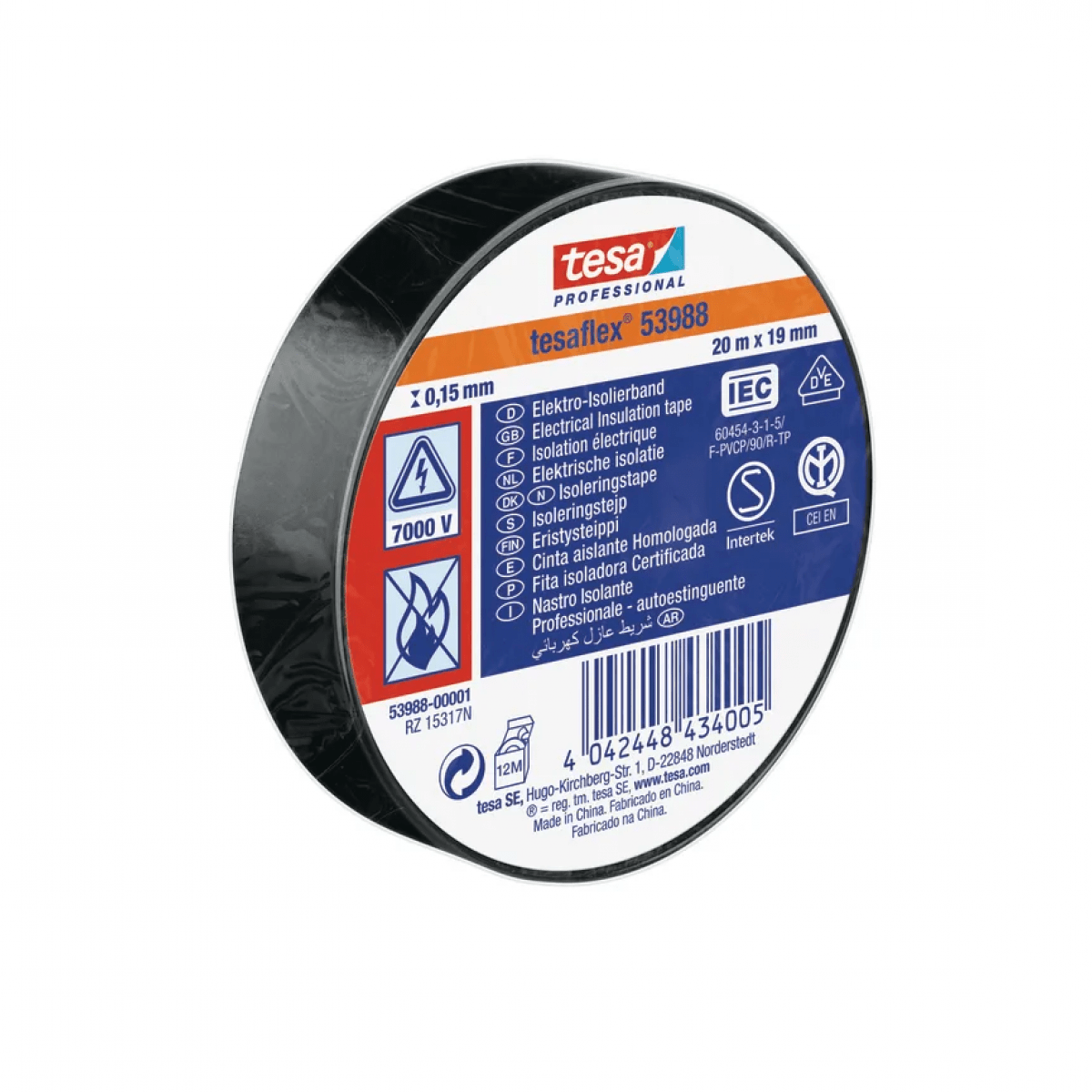 GK/T539880000100 Elektroizolačná mäkká PVC páska,čierna,20mx19mm