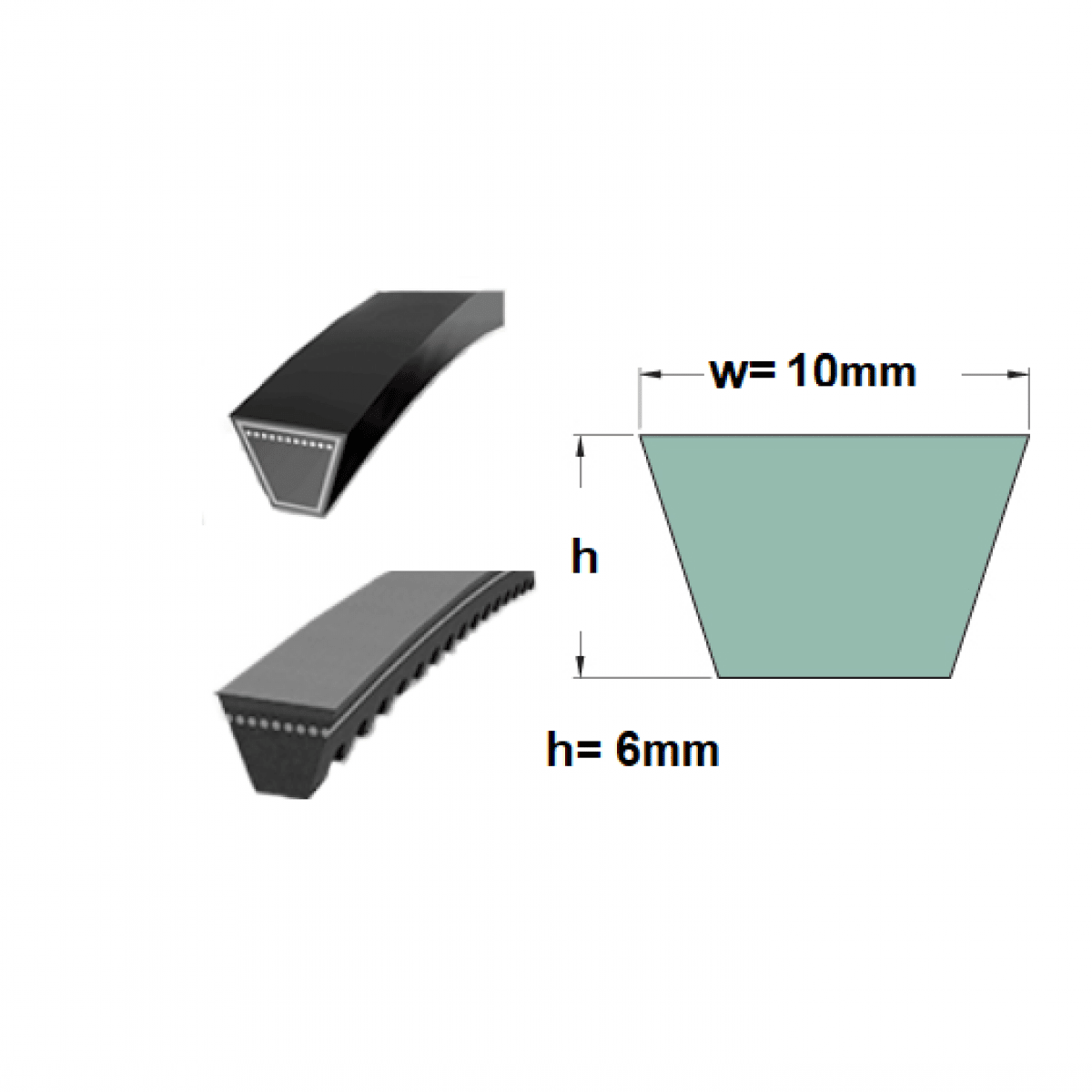 Kl. remen 10x1050 Li /1072 Lw