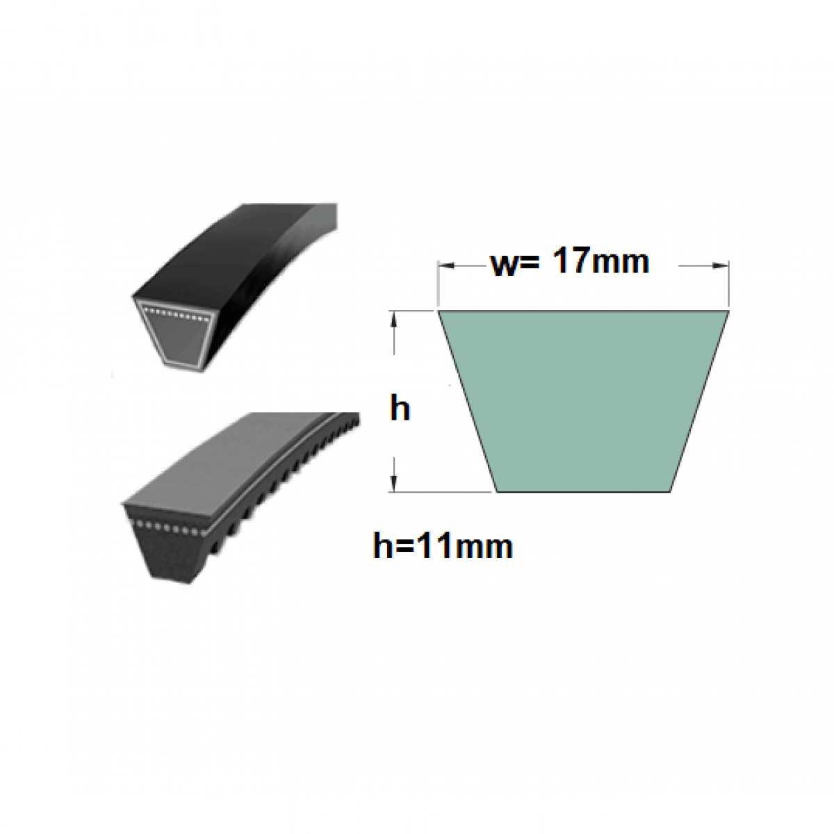 Kl. remen 17x1000 Li/ 1040 Lw