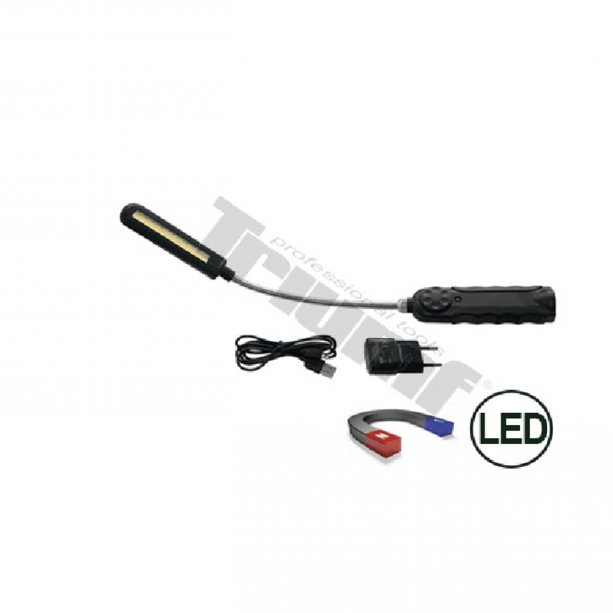 Lampa LED 8W,ohybný krk, s magnetom, indátor nabíjania 37066