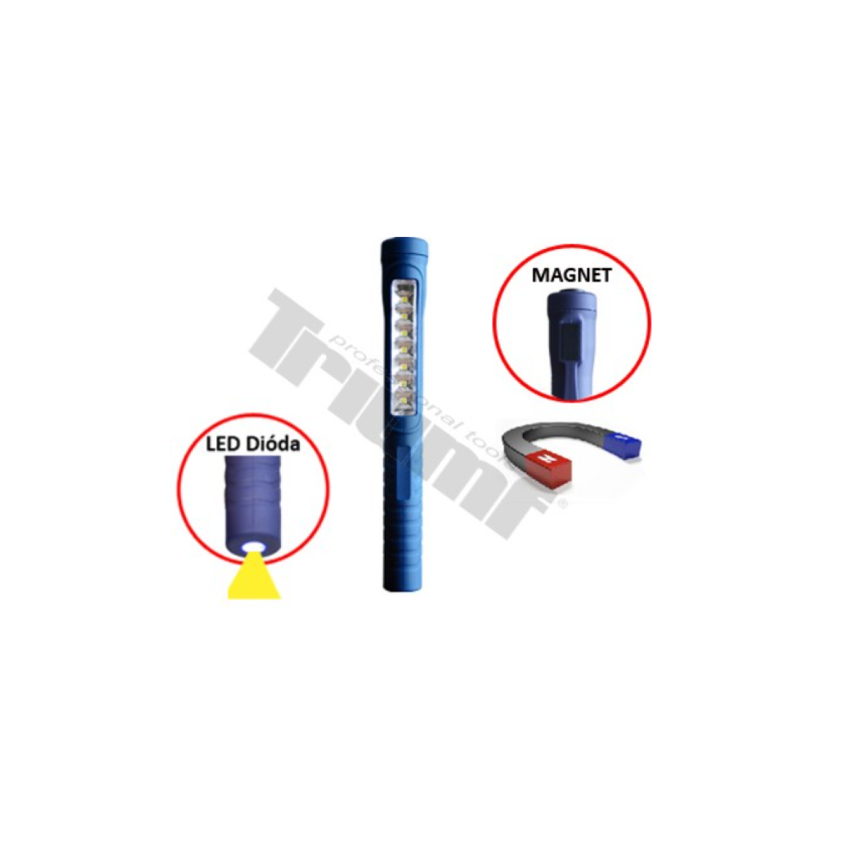 Lampa LED nabíjateľná modré protišmykové (26470)