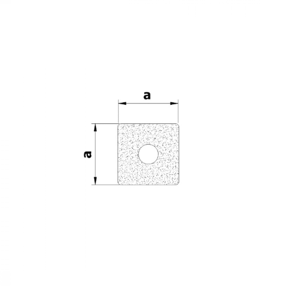 Mikroprofil štvorec s dutinkou 22x22mm, -30°C/+80°C, čierny