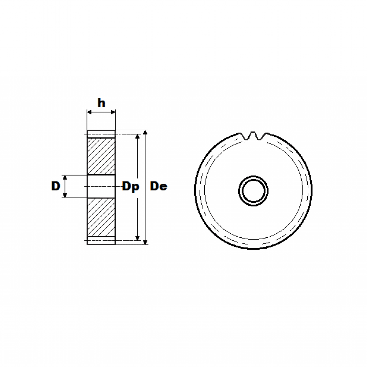 Ozubené koleso 1/2x5/16 Z=024 kal. zuby