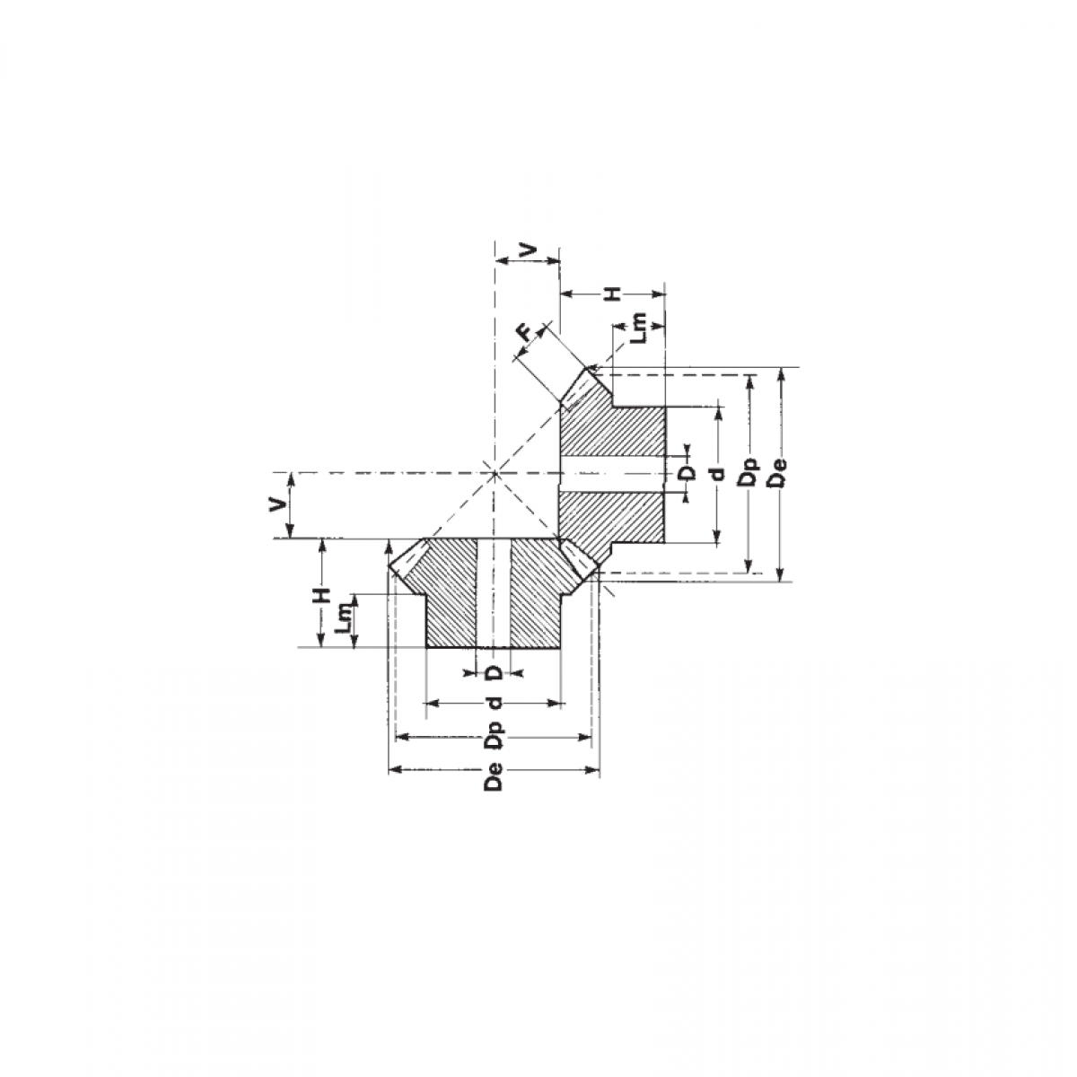Ozubené koleso kuželové pár m=2,5-B Z=16/16