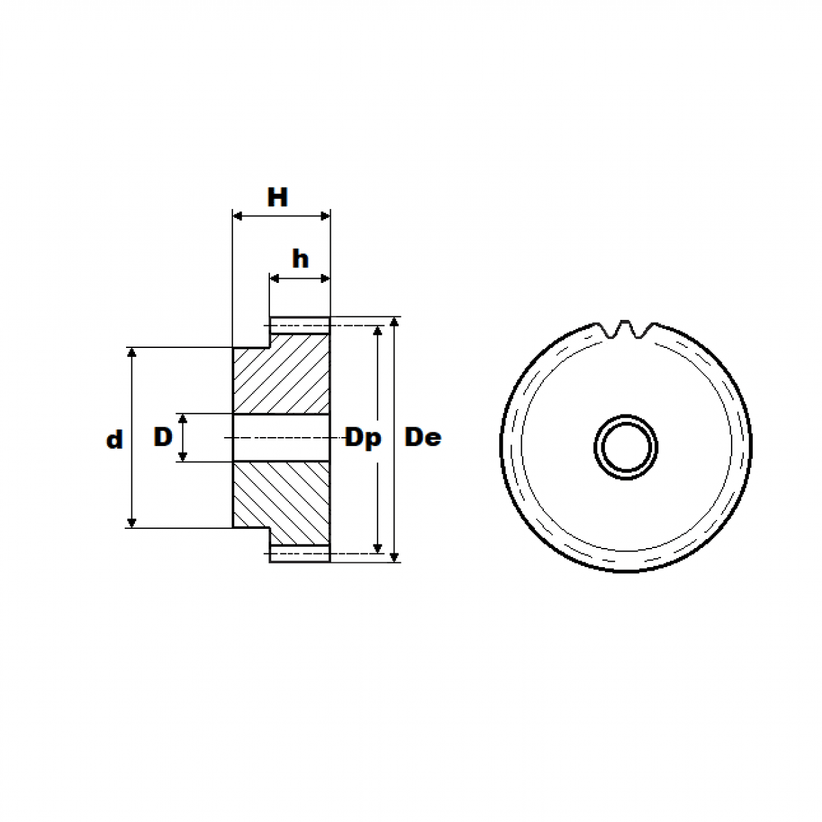 Ozubené koleso M=1,5 Z=12 s nábojom