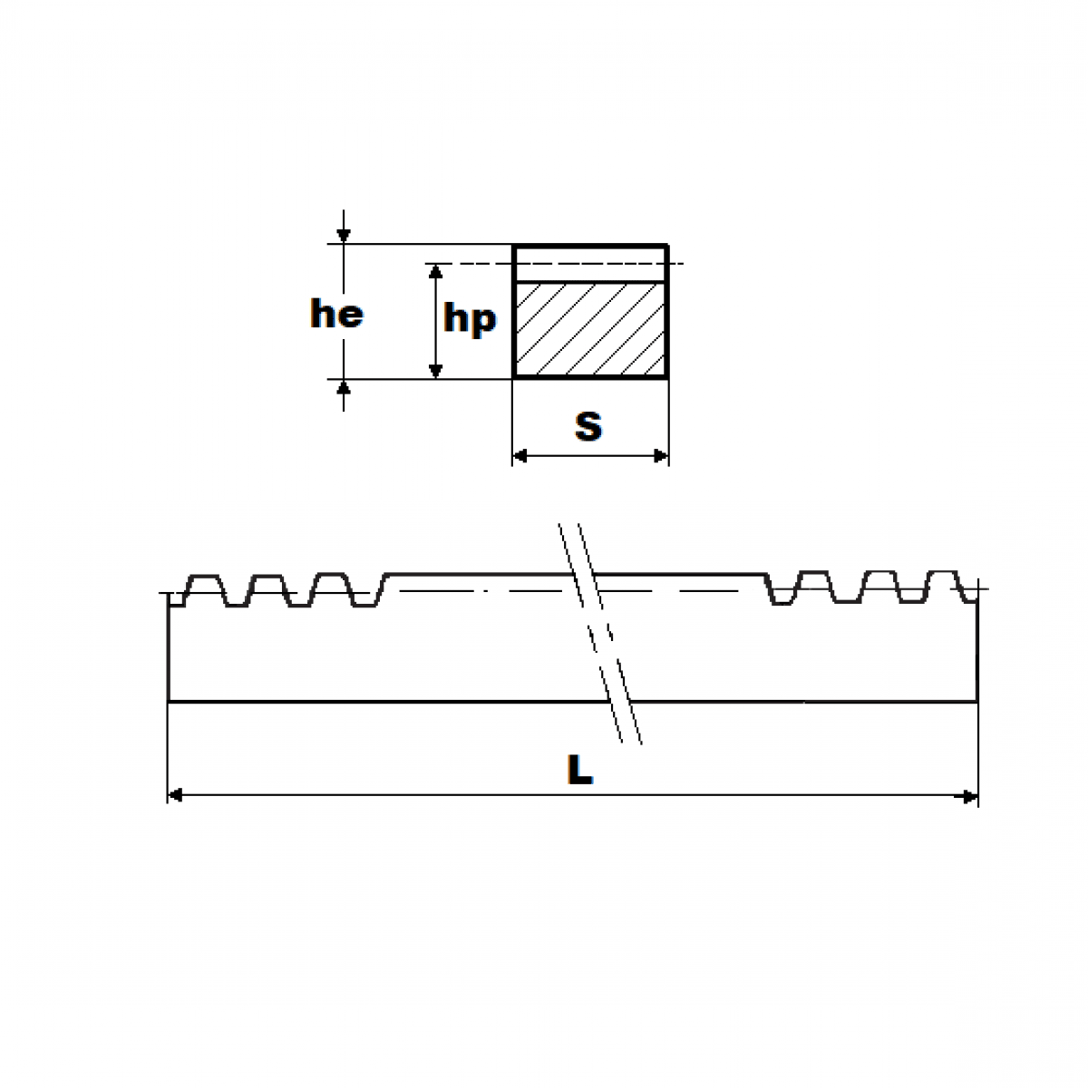 Ozubený hrebeň M1,5 L=1 meter 17x17
