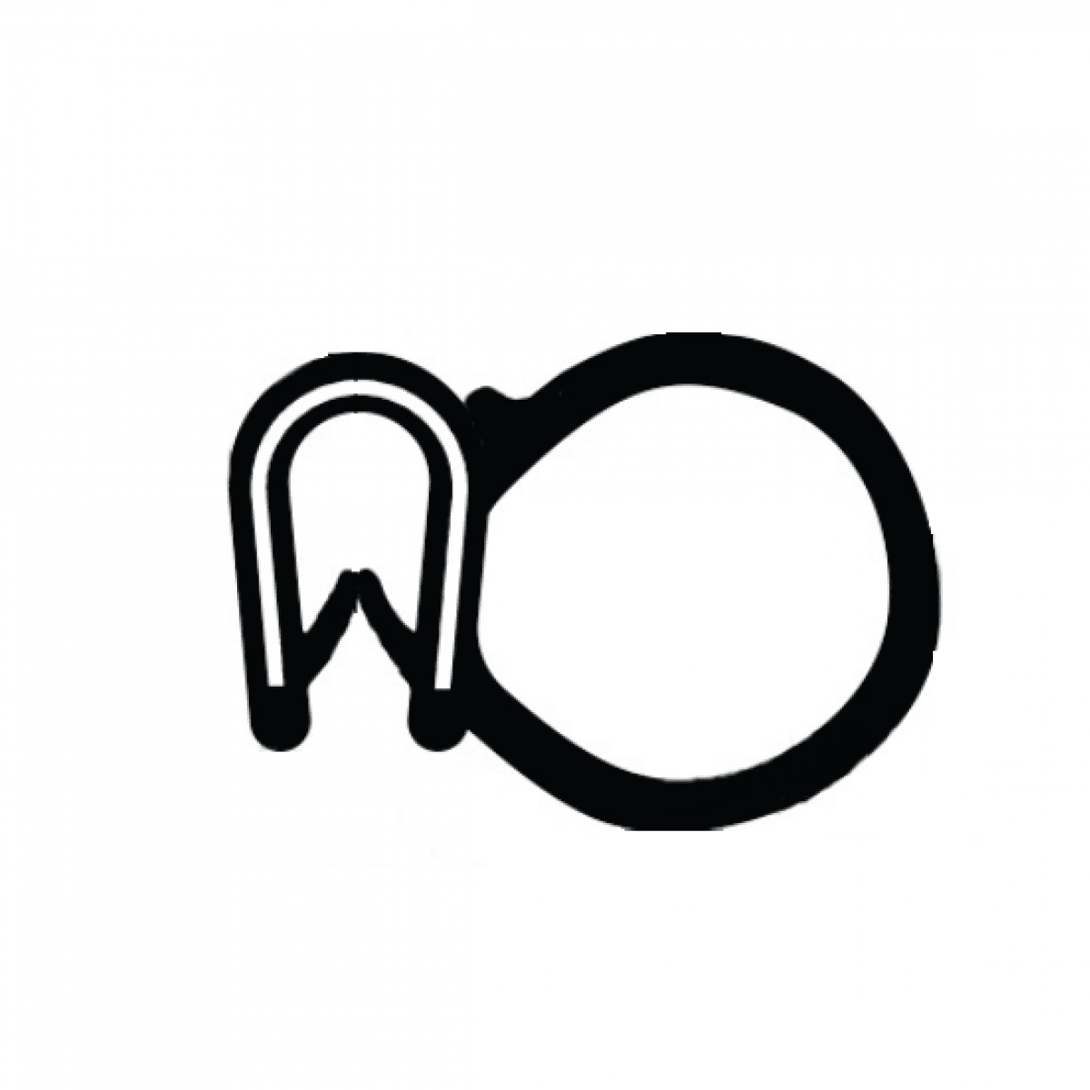 Profil U-PIRELI s kov.výst.  A1100,U-PVC,EPDM,čierny