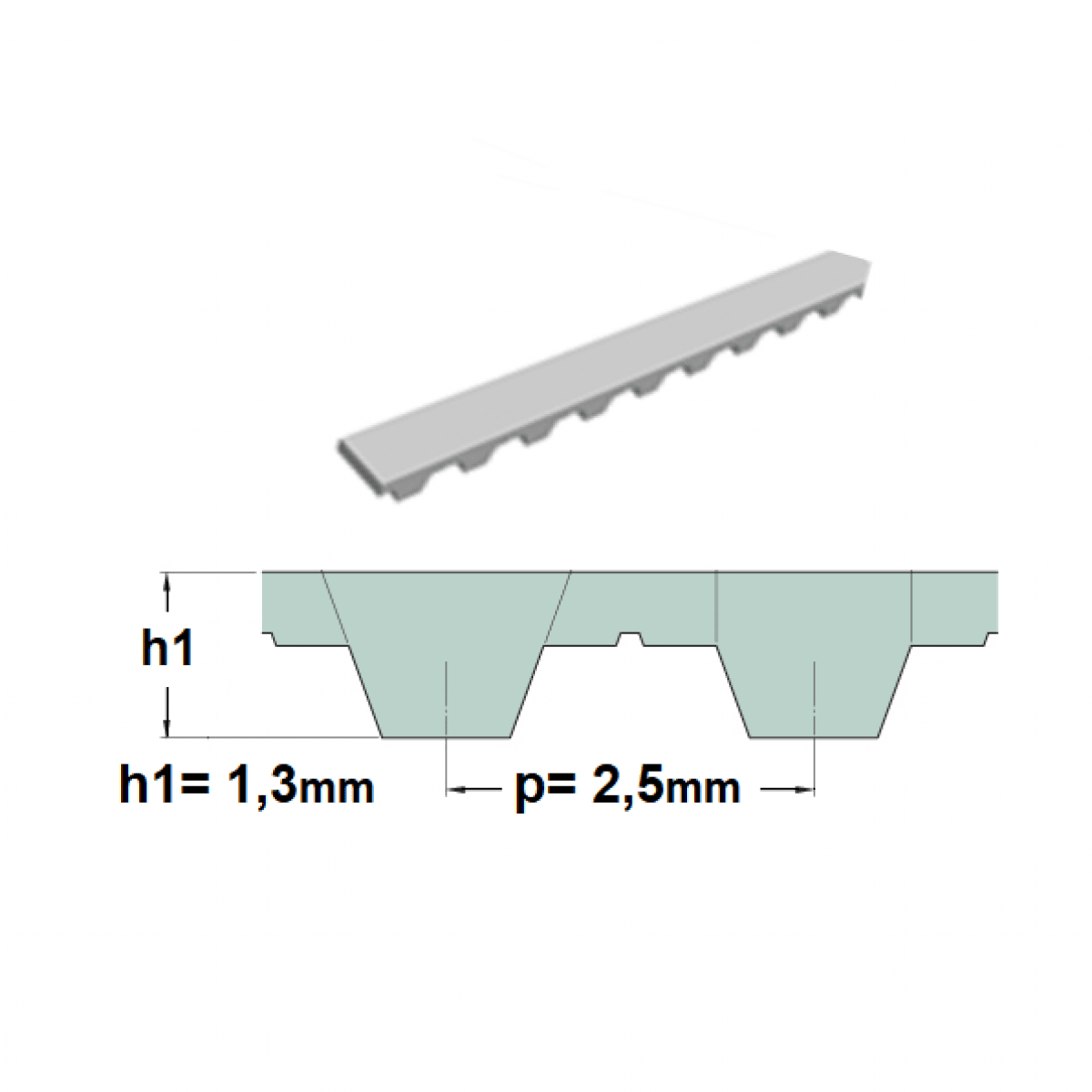 Remen T 2,5 - 177,5 (z=71) 10mm Optibelt