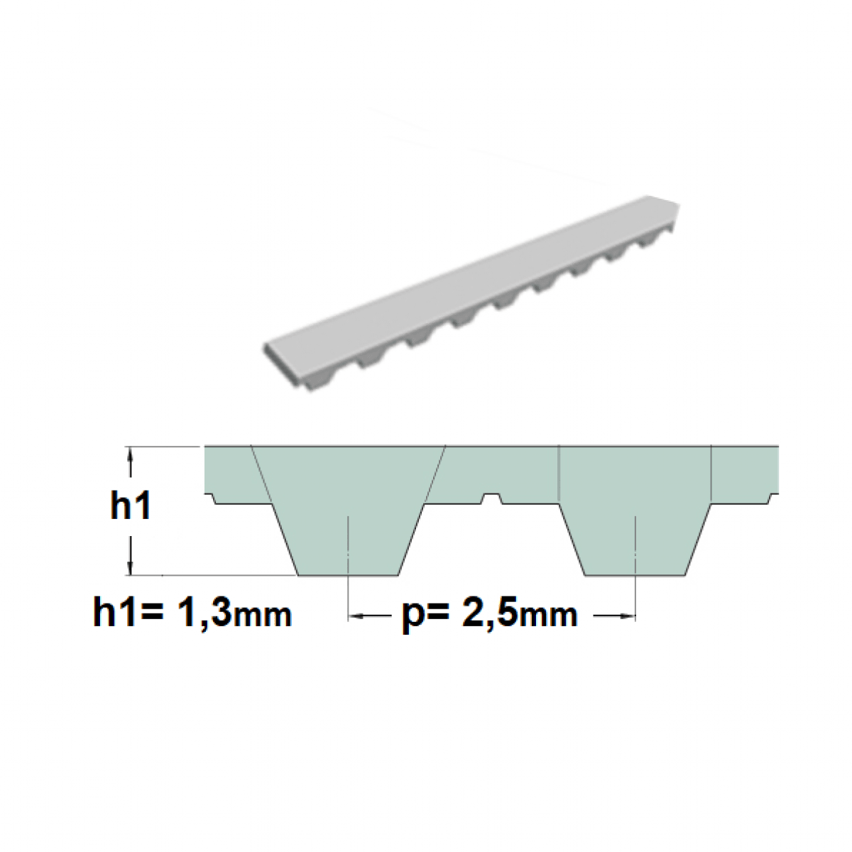 Remen T 2,5 - 480 (z=192) 8mm Optibelt