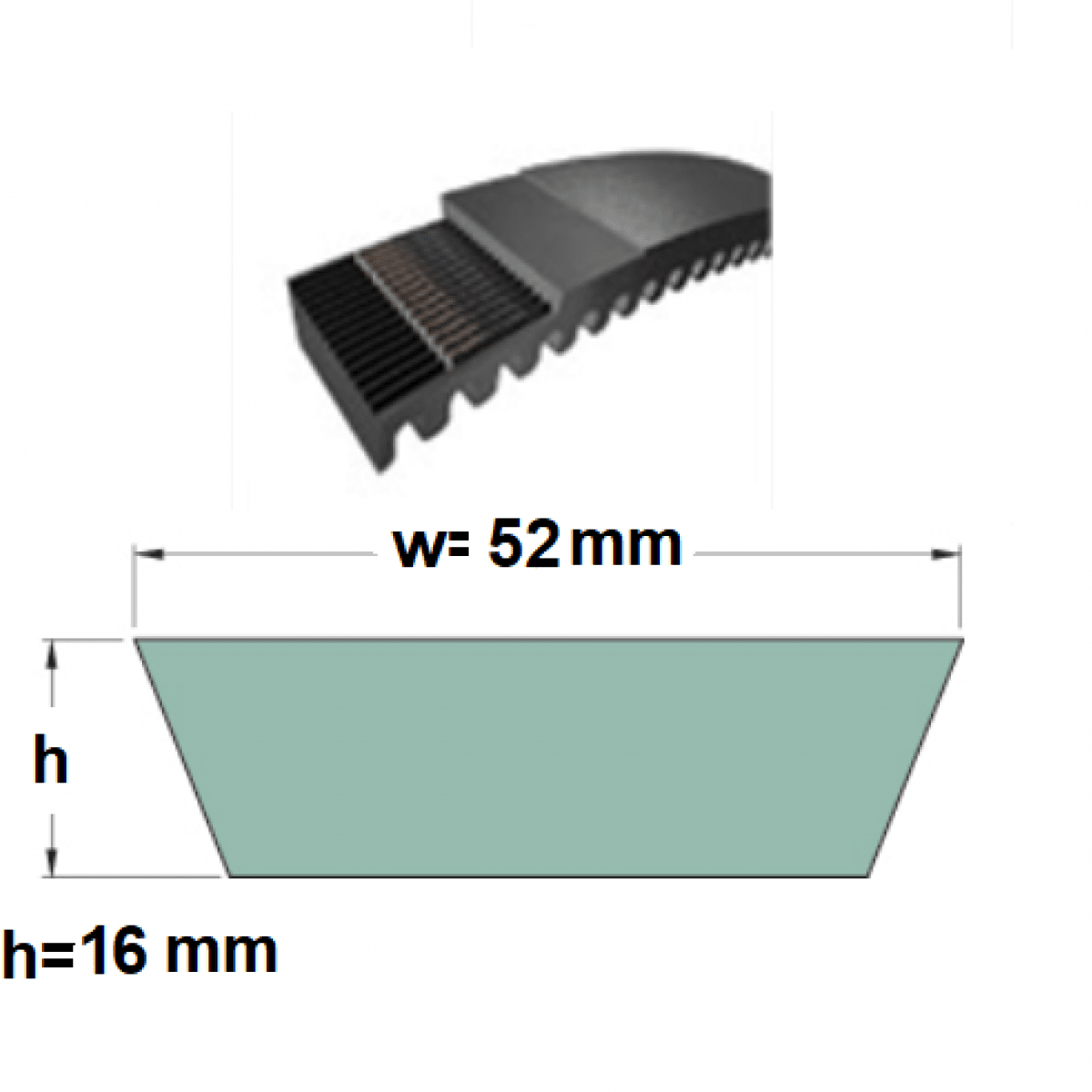 Remen VX 52x16x1525 Li  Optibelt