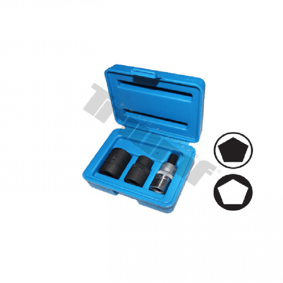 Sada hlavíc na brzdy 5hr.14,19, nadstavec 10mm,3-dielna 13116