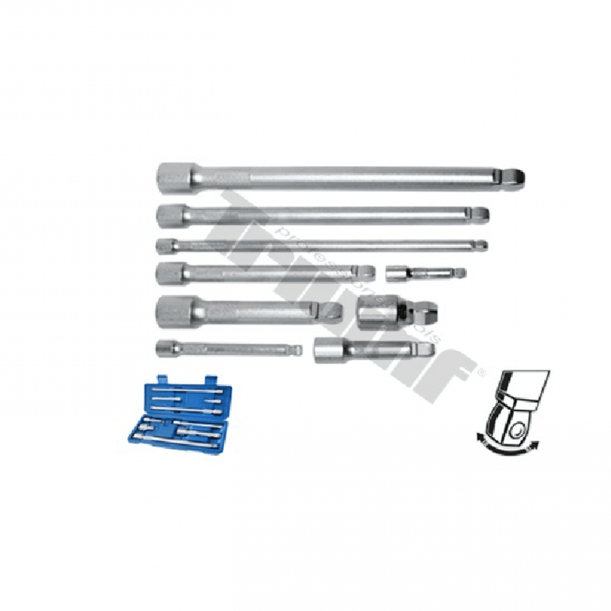 Sada výkyvných predĺžení 1/4"-3/8"-1/2", 9ks 6253