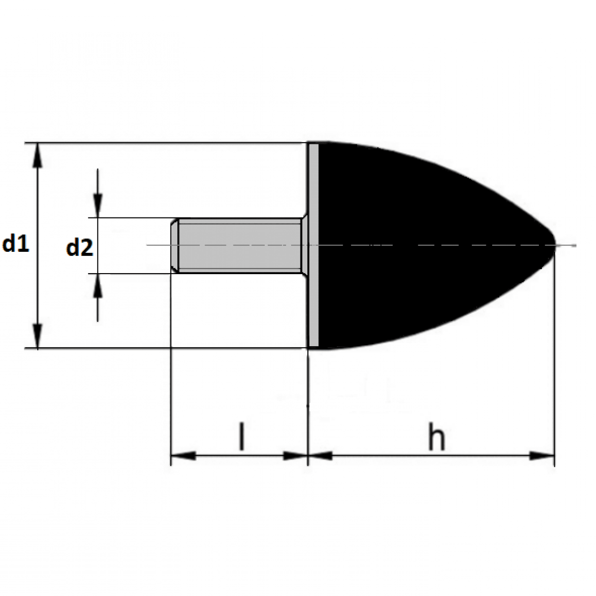 silentblok  76.16 nárazníkový M8x16 (35x35)