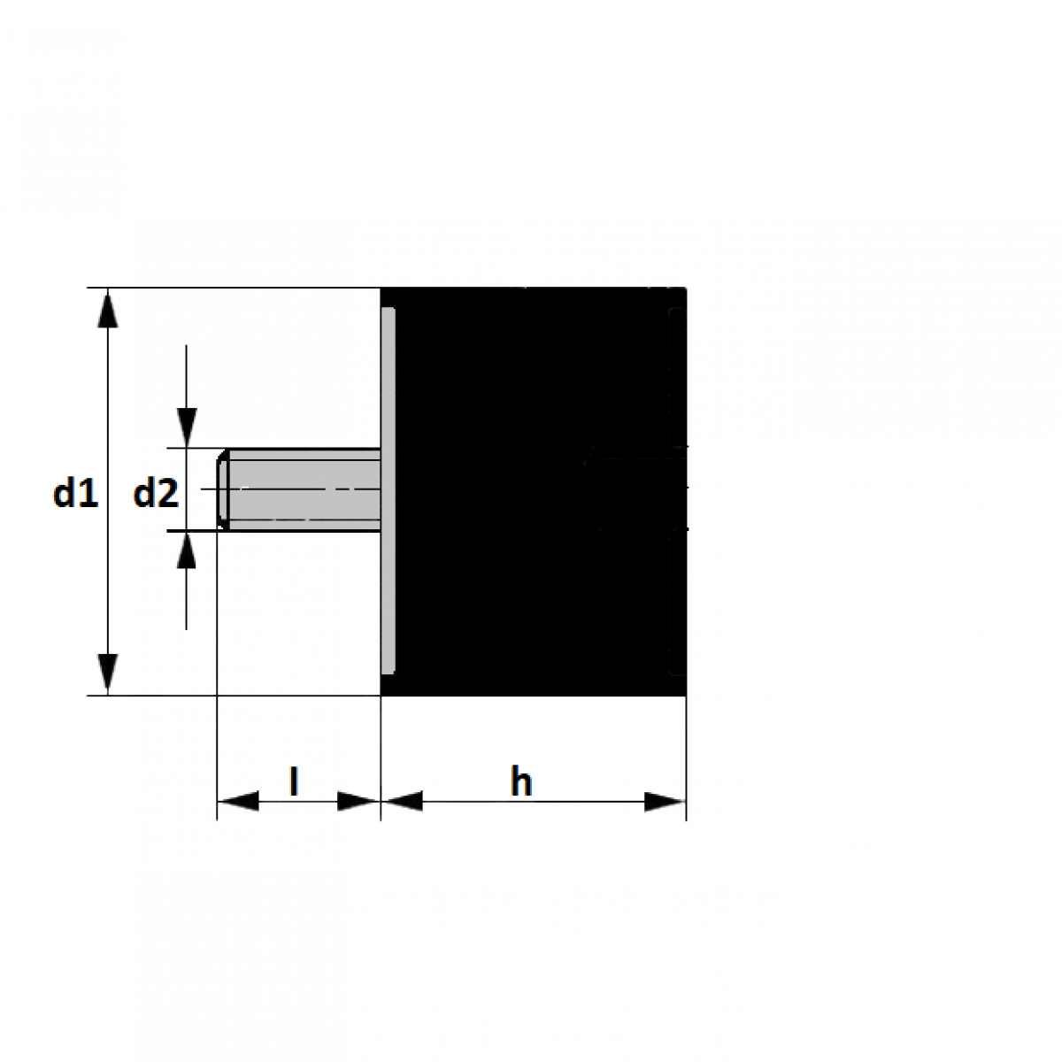 silentblok typ4 100x25 M16x41 EPDM 43 +/-5 Shore-A