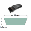Remen VX 22x8x750 Li Optibelt, SWR