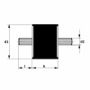 silentblok typ1 100x60 M16x42